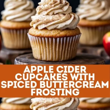 Delicious apple cider cupcakes with spiced buttercream frosting on a plate