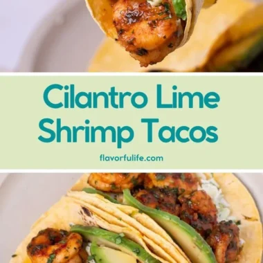 Cilantro lime shrimp tacos with creamy slaw on a plate.