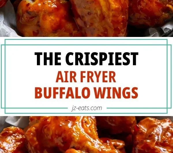 Crispy air fryer buffalo wings served with dipping sauce
