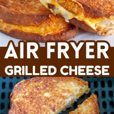 Easy air fryer grilled cheese sandwich with crispy bread and melted cheese