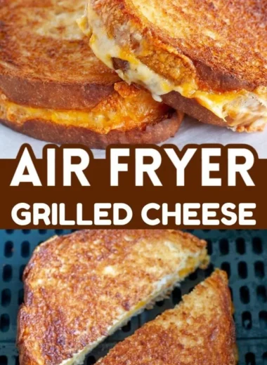 Easy air fryer grilled cheese sandwich with crispy bread and melted cheese