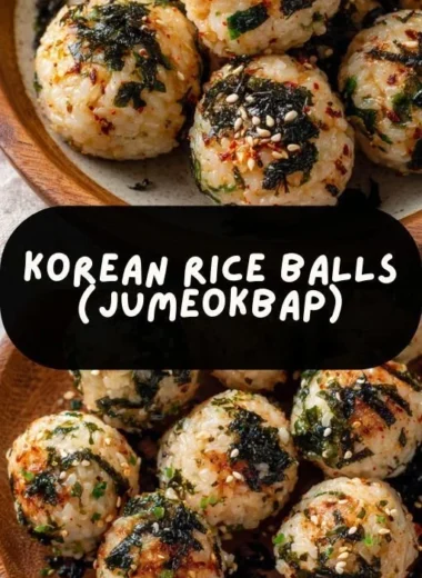 Korean rice balls (jumeokbap) served with a variety of fillings and garnishes.