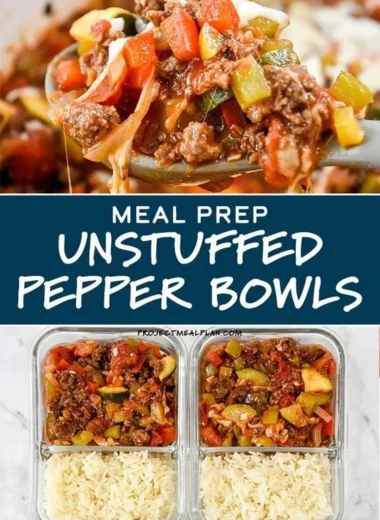 Delicious meal prep unstuffed pepper bowls ready for healthy eating.