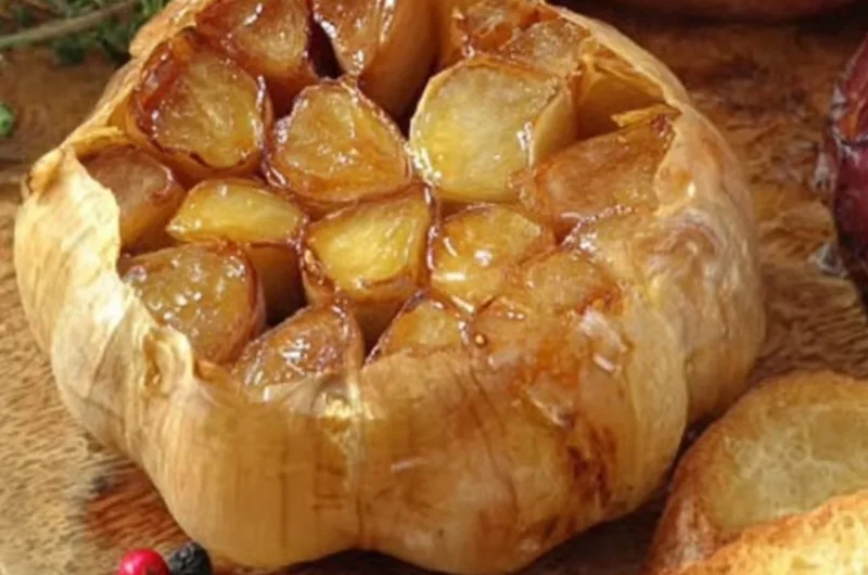 Air fryer roasted garlic recipe with cloves ready for cooking