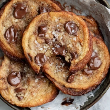 Deliciously baked Banana Chocolate Chip Cookies on a plate