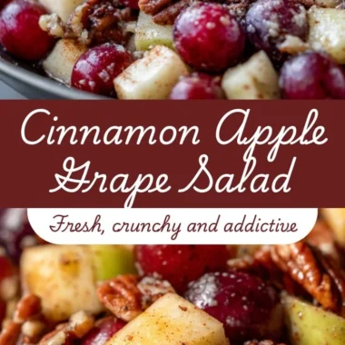 Cinnamon Apple Grape Salad with fresh apples and grapes garnished with cinnamon