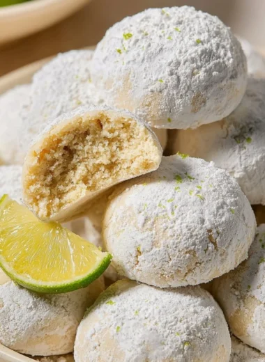 Freshly baked key lime cookies on a cooling rack