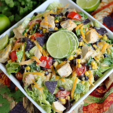 Cozy Tex-Mex chopped chicken salad with fresh ingredients and vibrant colors