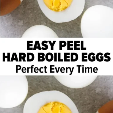 Perfectly cooked hard boiled eggs on a plate ready to eat.