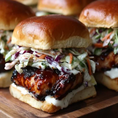 Delicious honey chipotle garlic chicken sliders served on a platter