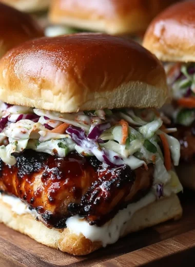 Delicious honey chipotle garlic chicken sliders served on a platter