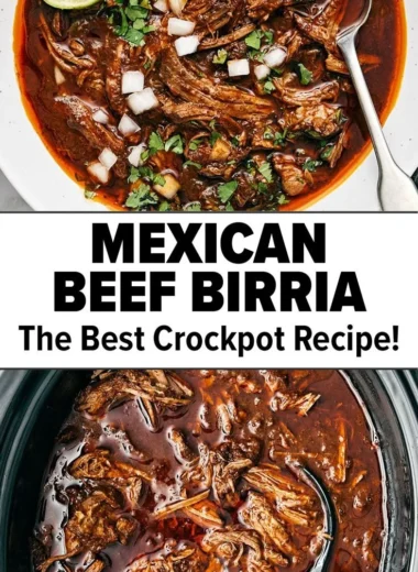 A hearty bowl of Mexican beef birria with fresh herbs and spices.