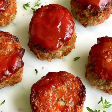 Plate of delicious mini meatloaves garnished with herbs