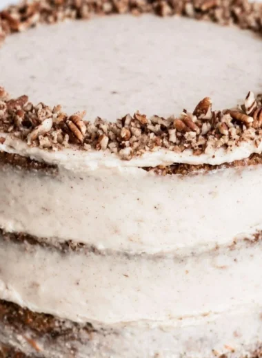 Delicious brown butter carrot cake with cream cheese frosting