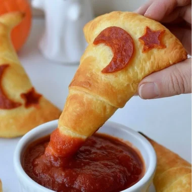 Delicious Crescent Roll Witch Hats recipe for Halloween treats
