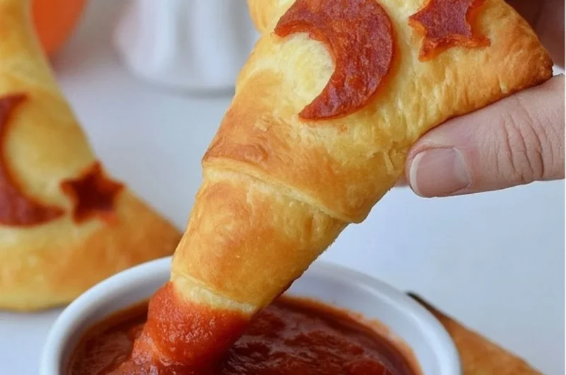 Delicious Crescent Roll Witch Hats recipe for Halloween treats