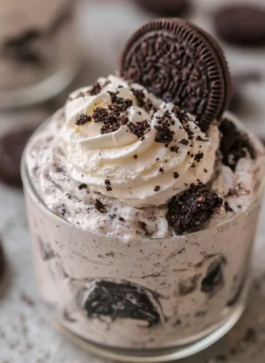 Delicious no bake Oreo cheesecake cups served in glass jars