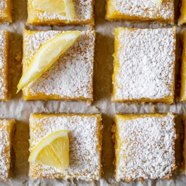 Deliciously baked super easy lemon bars with a golden crust and creamy lemon filling