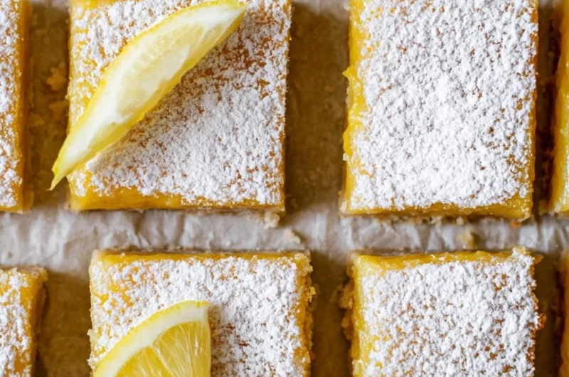Deliciously baked super easy lemon bars with a golden crust and creamy lemon filling