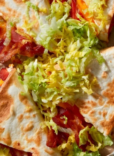 Delicious BLT Quesadillas filled with bacon, lettuce, and tomatoes