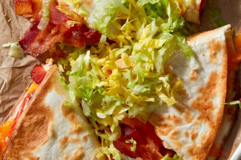 Delicious BLT Quesadillas filled with bacon, lettuce, and tomatoes