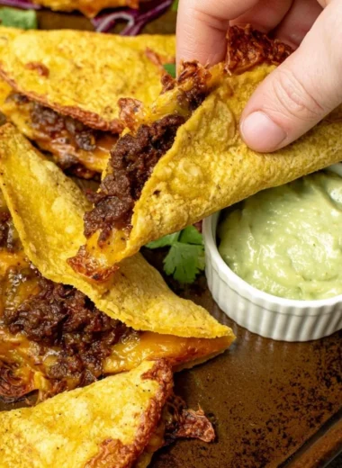 Delicious crispy beef tacos served with fresh toppings