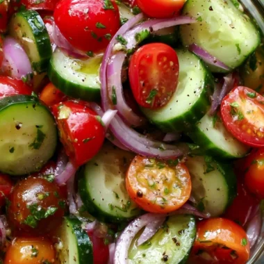 Fresh Cucumber Tomato Salad with vibrant veggies