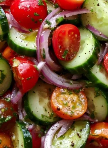 Fresh Cucumber Tomato Salad with vibrant veggies